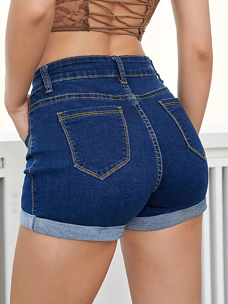 Women's High-Waist Denim Shorts