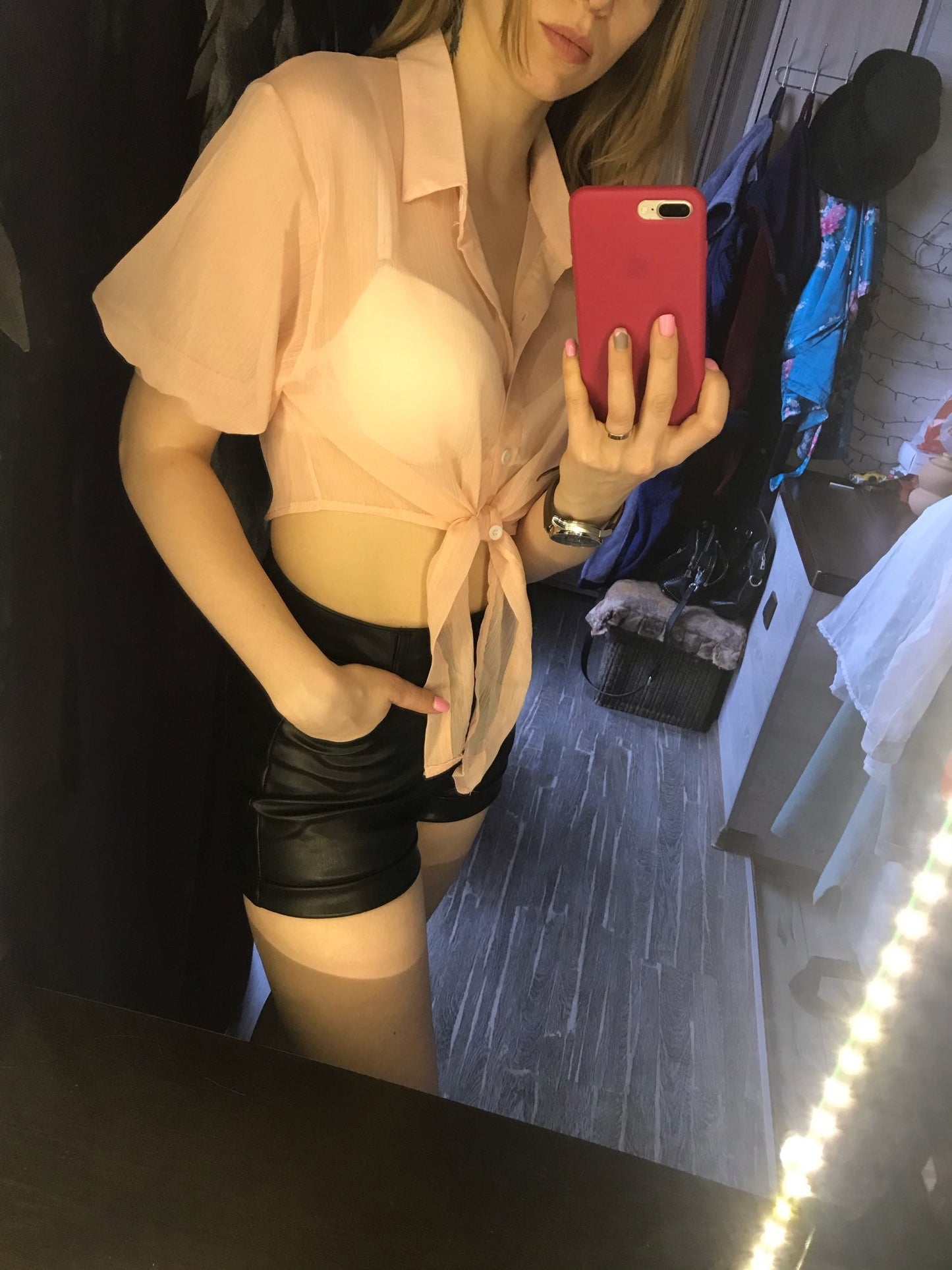 Women's Casual Chiffon Button-Up Shirt