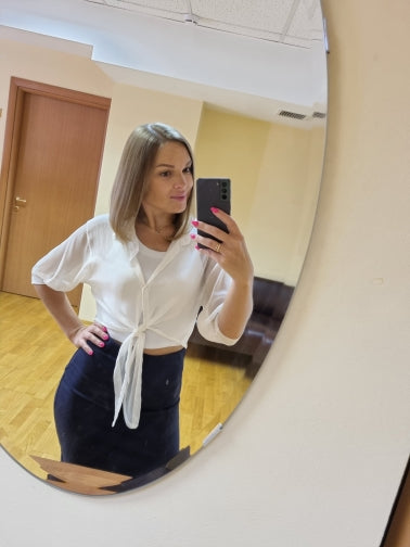 Women's Casual Chiffon Button-Up Shirt