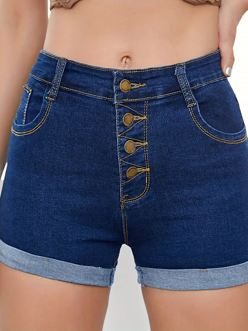 Women's High-Waist Denim Shorts