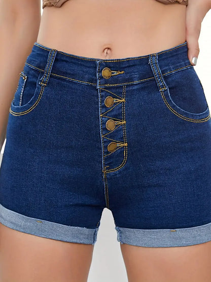 Women's High-Waist Denim Shorts