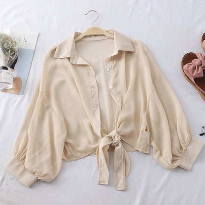 Women's Casual Chiffon Button-Up Shirt