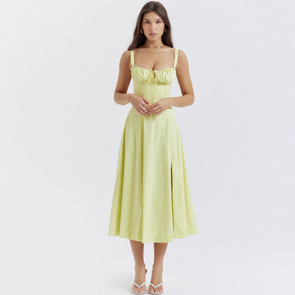Backless Floral Halter Midi Dress