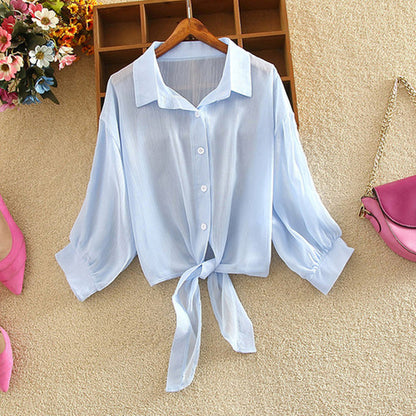 Women's Casual Chiffon Button-Up Shirt